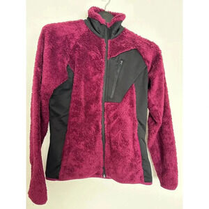 Columbia Purple Fleece Jacket Full Zip Plush Sherpa Winter Outdoor Coat Size S
